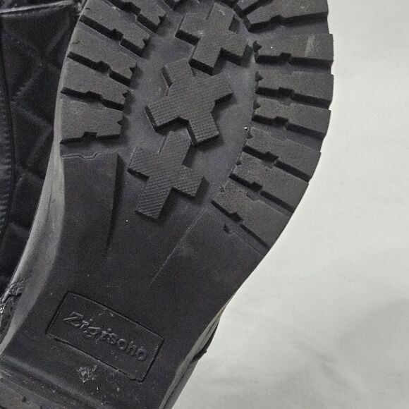 Zigi Soho Moritz Chunky Ankle Leather Heeled Boots Women's 9 Black Quilted EUC - Picture 5 of 12